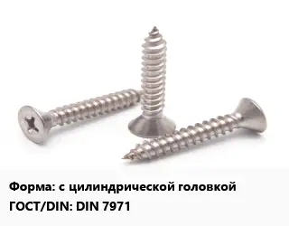 Саморез с цилиндрической головкой ГОСТ: DIN 7971
